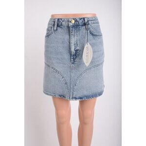 Triarchy Neiman Marcus Stirrup Jean Denim Skirt Light Indigo US L EU 31 NWT